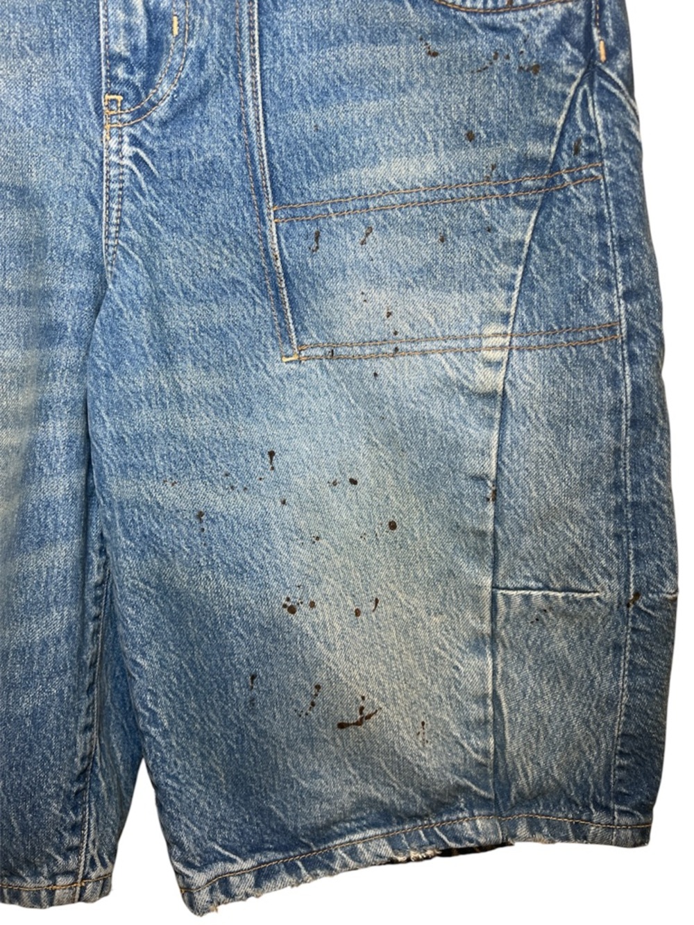 Free People We The Free Extreme Measures Barrel Shorts Long paint splatter 28 - Picture 3 of 8